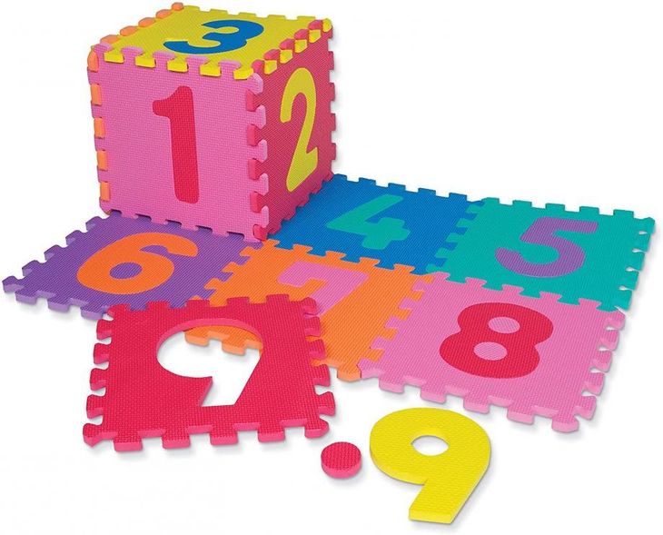 Dětská hrací podložka s čísly 30 x 30 x 1,2 cm - 12 ks